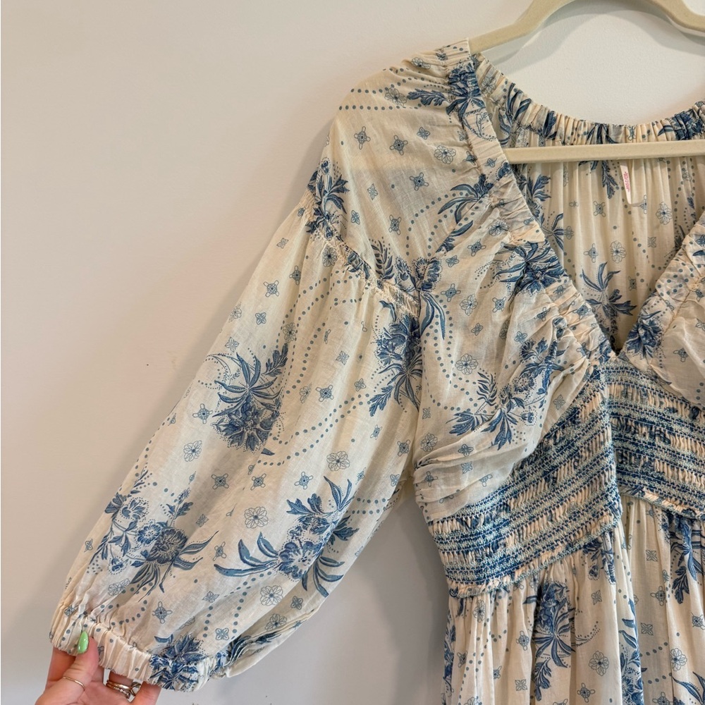 Free People Golden Hour Blue Floral Maxi Dress - Picture 5 of 7